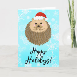 Hedgehog Happy Holidays Cute Animal Navidad