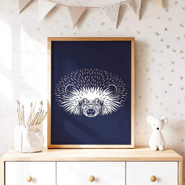 Hedgehog | Impresión de pared de protección de ani (Hedgehog Forest Animal Nursery Wall Art Poster Print by TinkPrints.)