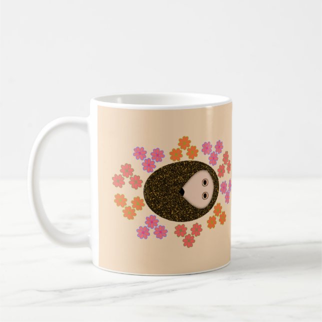 Hedgehog somnoliento y jarra de flores (Izquierda)