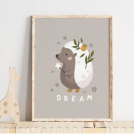 Hedgehog Woodland Animal Dream Poster | Impresión 