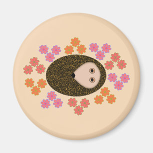 Hedgehog y imán de flores