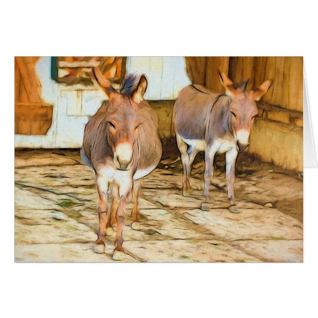 Hee Haw Donkeys Blank Card (Anverso (Horizontal))