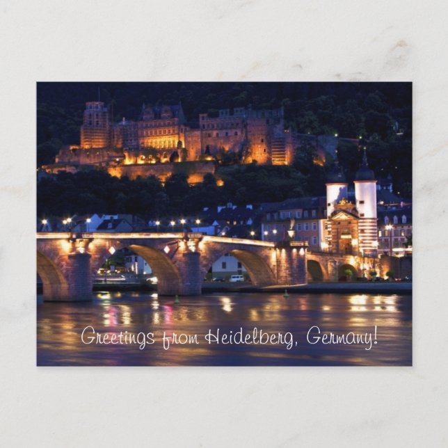 Heidelberg en la postal nocturna (Anverso)