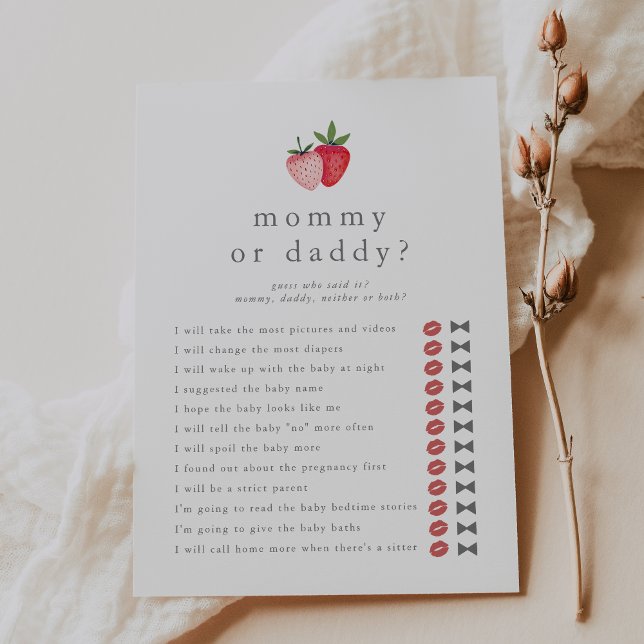 HEIDI Adivina quién es la tarjeta de juego de Baby (HEIDI Guess Who Mommy Daddy Baby Shower Game Card)