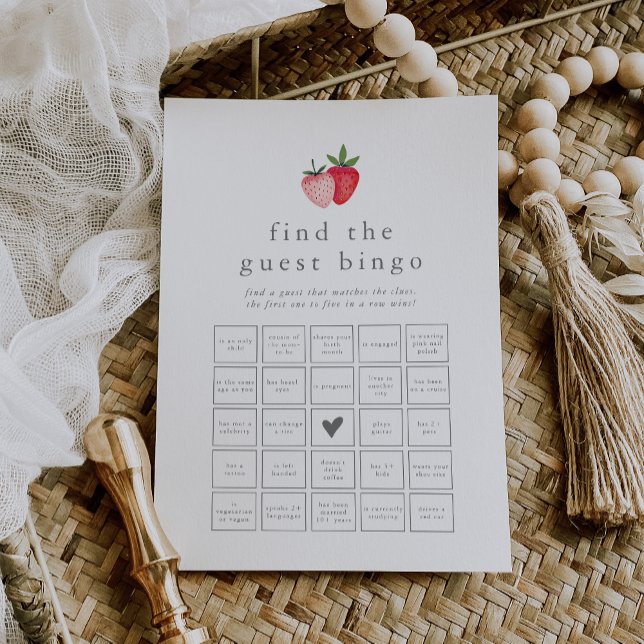 HEIDI Strawberry encuentra la tarjeta de juego de  (HEIDI Strawberry Find the Guest Bingo Game Card)