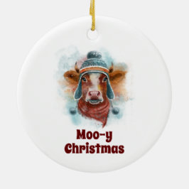 Heifer En Un Ornamento De Navidad Gorra