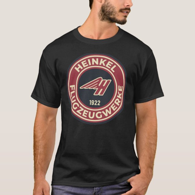 Heinkel Flugzeugwerke - camiseta clásica con logot (Anverso)