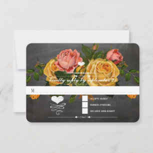 Heirloom Rosas Chalkboard Typography RSVP