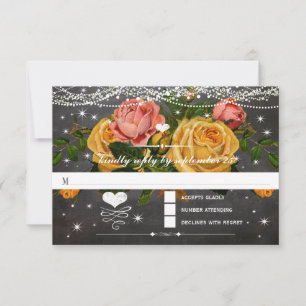 Heirloom Rosas Chalkboard Typography RSVP