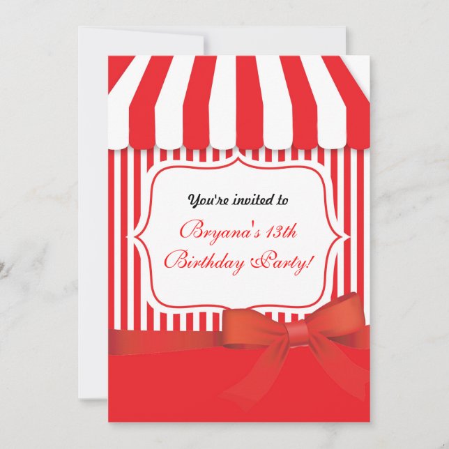 Heladería De Dulces Invitación Antigua Tienda (Anverso)