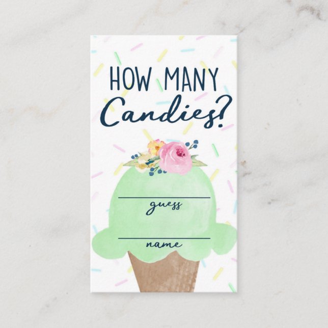 Helado Cream Cuántos Canales Adivinan Tarjetas (Anverso)