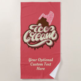 Helado Crema personalizado texto y toalla de playa