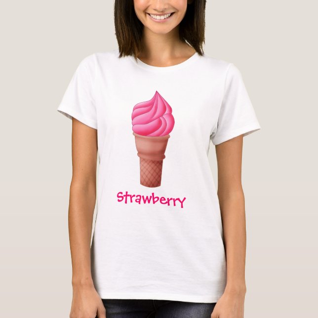 Helado de la fresa - camiseta (Anverso)