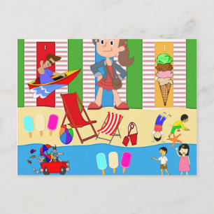 Helado de la playa de tarjetas postales