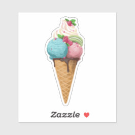 Helado de Pegatina de vinilo cortado por personali
