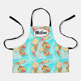 Helado de personalizable divertido y delantal con 