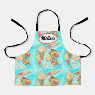 Helado de personalizable divertido y delantal con 