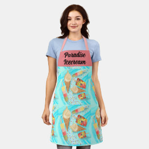 Helado divertido y delantal con temática de popsic
