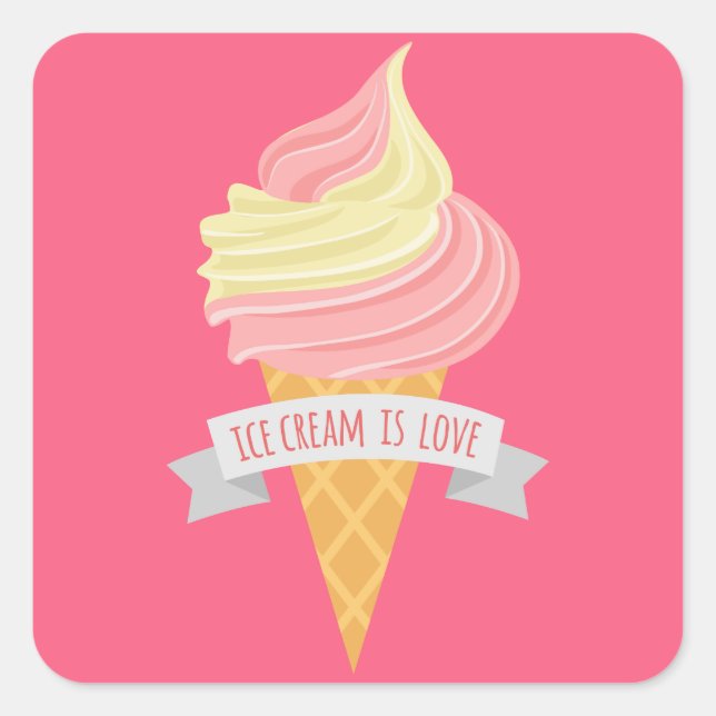 helado es arte de palabra de amor pegatina de comi (Anverso)