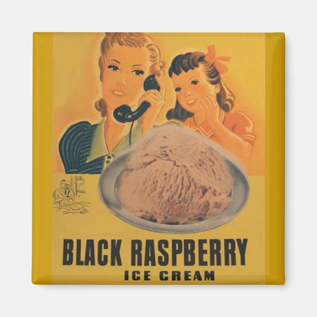 helado negro de fresa y imán (Frente)