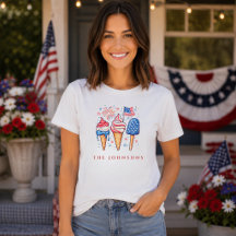 Helado Patriótico Moderno Camiseta Personalizada p