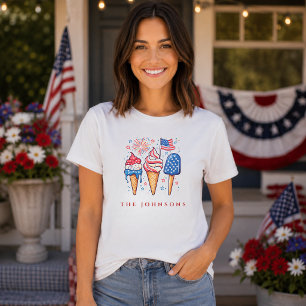 Helado Patriótico Moderno Camiseta Personalizada p