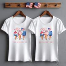 Helado Patriótico Moderno Camiseta Personalizada p
