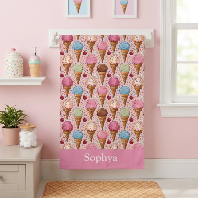 Helado Rosa Personalizado para Niños (Subido por el creador)