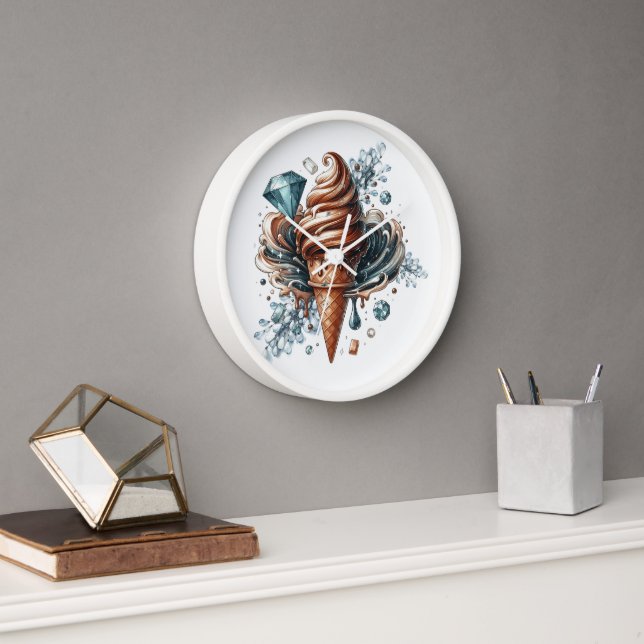 Helado y Diamantes Reloj Grande (Oficina)
