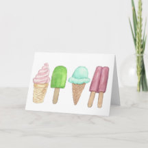 Helado y tarjeta de felicitación del Popsicle