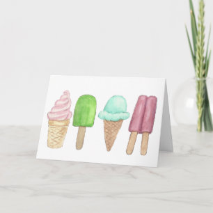 Helado y tarjeta de felicitación del Popsicle