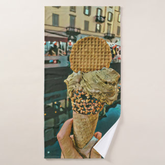 Helados de chocolate rociados