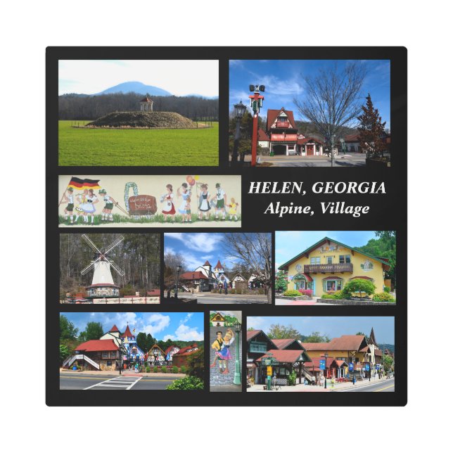 Helen, Georgia Alpine Village arte metalizado en l (Anverso)