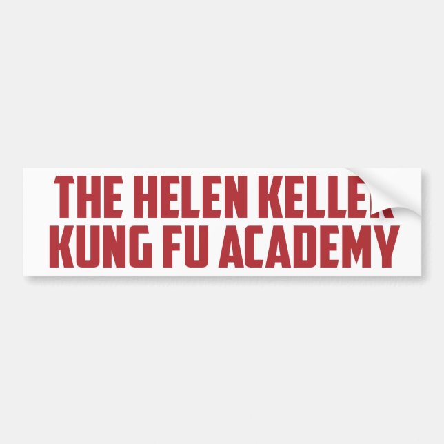 Helen Keller Kung Fu Academy Graciosa Pegatina De  (Frente)