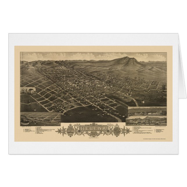 Helena, mapa panorámico de la TA - 1883 (Anverso (Horizontal))