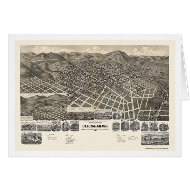 Helena, mapa panorámico de la TA - 1890 (Anverso (Horizontal))