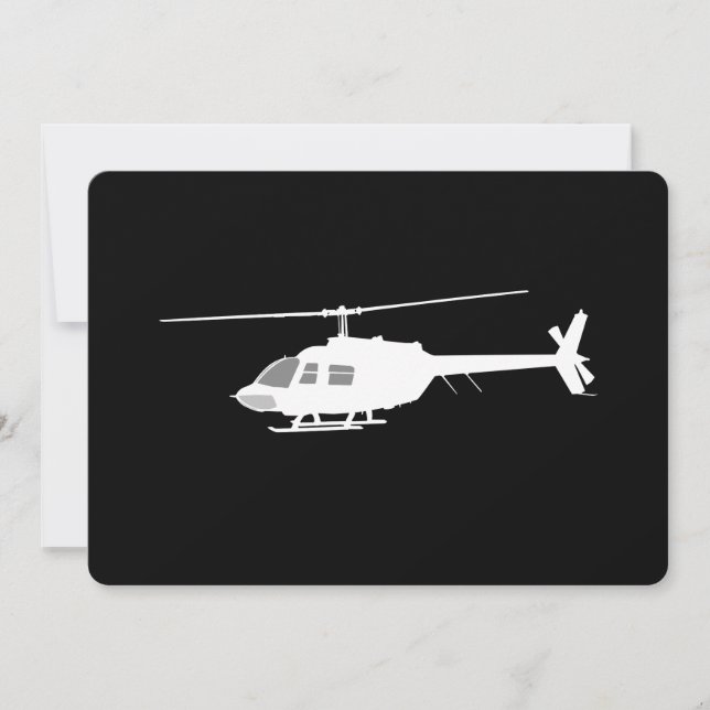 Helicóptero Chopper Silhouette Flying Black (Anverso)