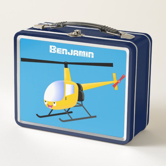 Helicóptero de personalizado alegre amarillo lindo (Anverso)
