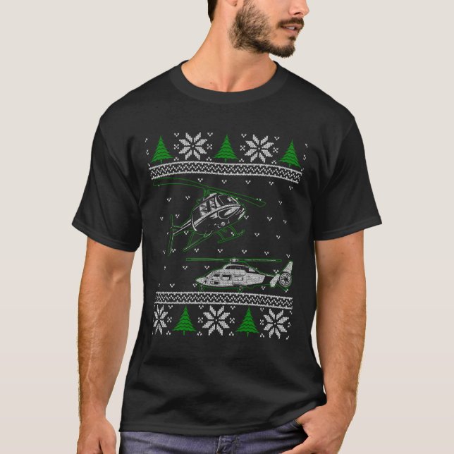 Helicóptero Piloto Navidades feos Sweater Chopper  (Anverso)