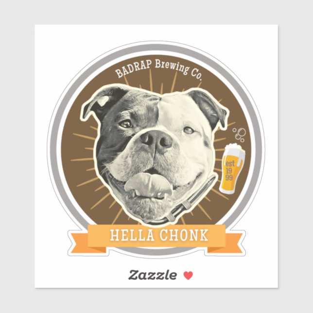 Hella Chonk Beer Label Pegatina Love (Hoja)