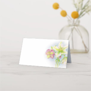 Hellebore acuarela arte boda tarjetas de visita