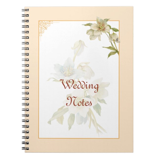 Hellebores del vintage que casan el cuaderno (Frente)