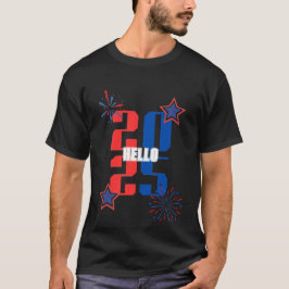 HELLO 2025 Camiseta roja y azul