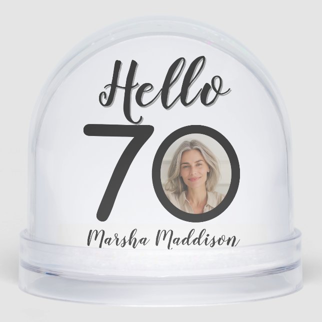 Hello 70 Your Name & Photos Birthday (Anverso)