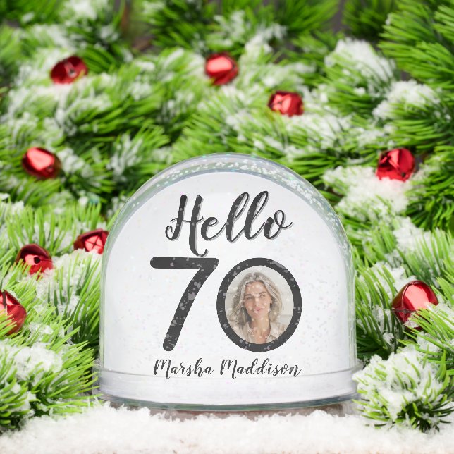 Hello 70 Your Name & Photos Birthday (Navidad)