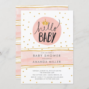 HELLO BABY ・ Invitación a BabyShower, Chicas moder