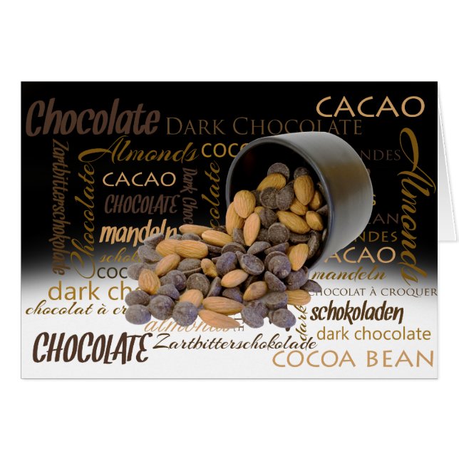 Hello Chocolate Bits and Almonds Word Cloud (Anverso (Horizontal))