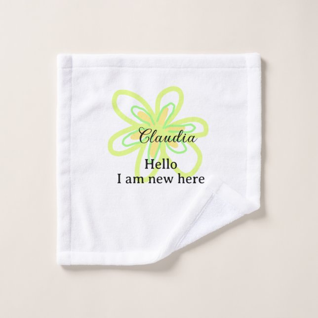 Hello I am new here name yellow green flower kids (Toallita)