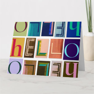 HELLO Magazine Carta Tarjeta de tipografía (grande