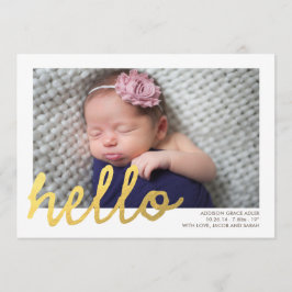 HELLO Nacimiento Anuncio // Relieve metalizado dor
